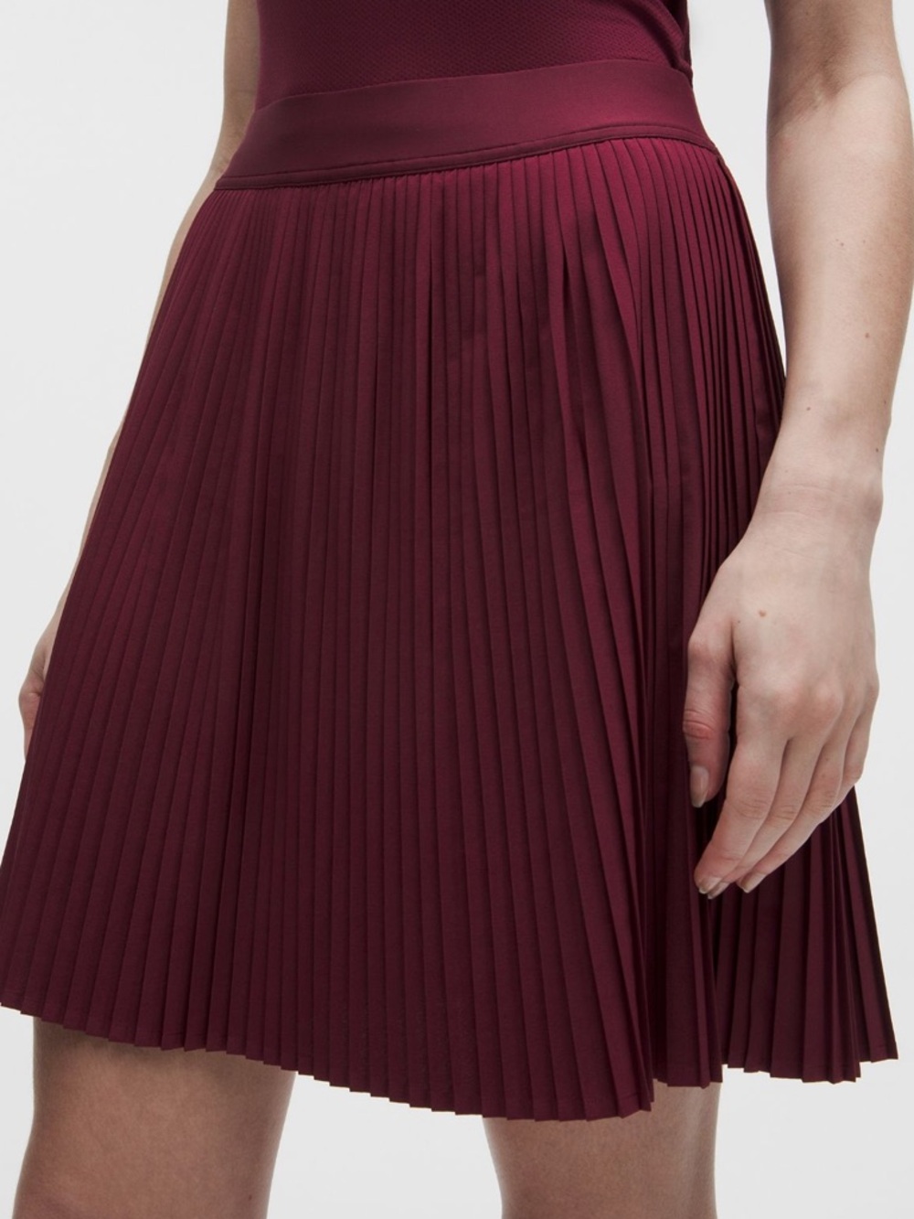 Lululemon Pleated HR Knee-Length Tennis Skirt, Burgundy Bay, Size Small - Picture 8 of 10